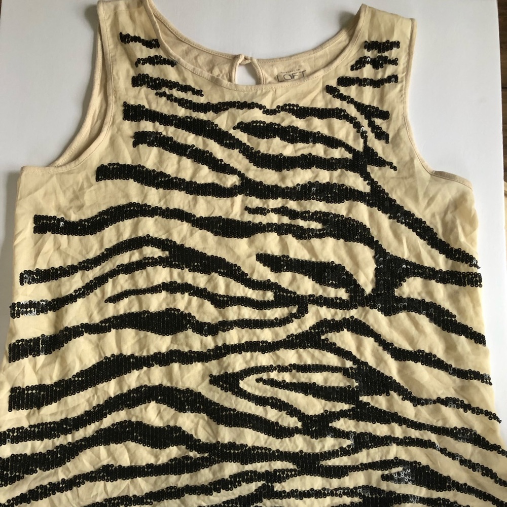 “Loft” Cream&black Polyester tank sleeveless